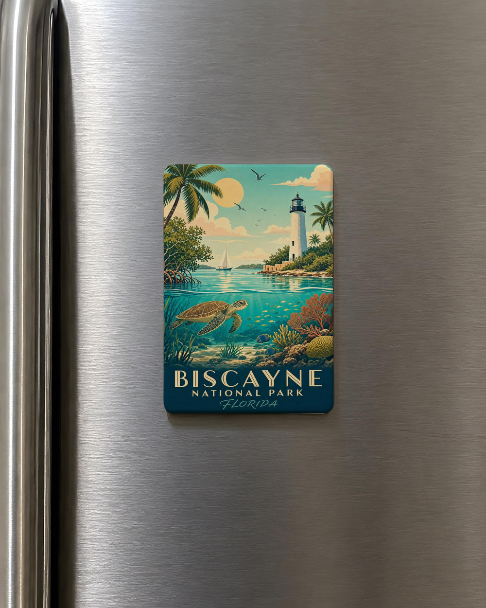 Biscayne National Park Fridge Magnet, Florida Keys Souvenir, Coastal Island Nature Scene Magnet, Travel Keepsake Gift