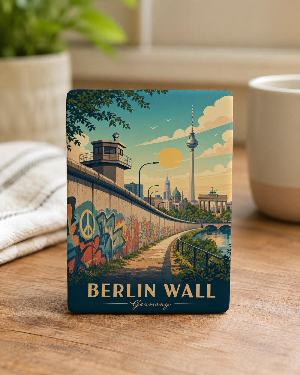 Berlin Wall Fridge Magnet, Berlin Landmark Souvenir Magnet, Germany History Travel Gift, Cold War Memorial Keepsake Magnet