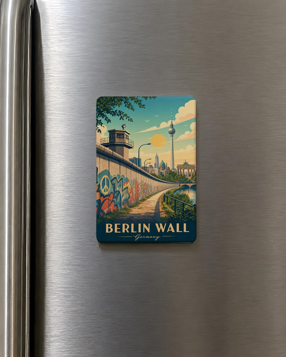 Berlin Wall Fridge Magnet, Berlin Landmark Souvenir Magnet, Germany History Travel Gift, Cold War Memorial Keepsake Magnet