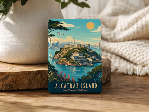 Alcatraz Island Fridge Magnet, San Francisco Bay Prison Landmark Souvenir Magnet, California Travel Keepsake Gift