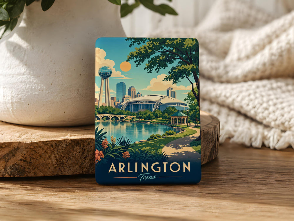 Arlington TX Fridge Magnet, Arlington Texas Souvenir Magnet, Arlington City Landmark Travel Keepsake Magnet