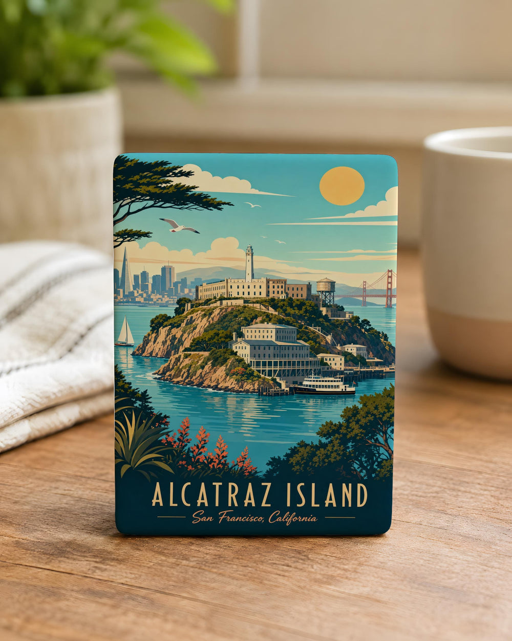 Alcatraz Island Fridge Magnet, San Francisco Bay Prison Landmark Souvenir Magnet, California Travel Keepsake Gift