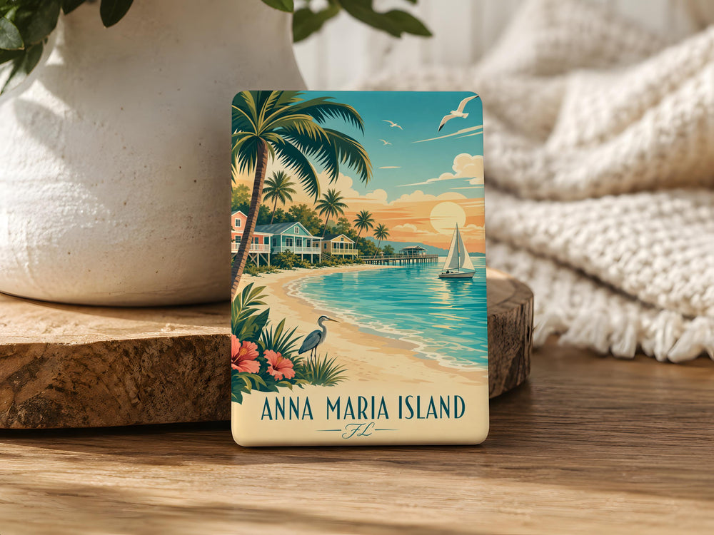 Anna Maria Island Florida Fridge Magnet, Anna Maria Island FL Souvenir Magnet, Beach Vacation Coastal Gift Magnet