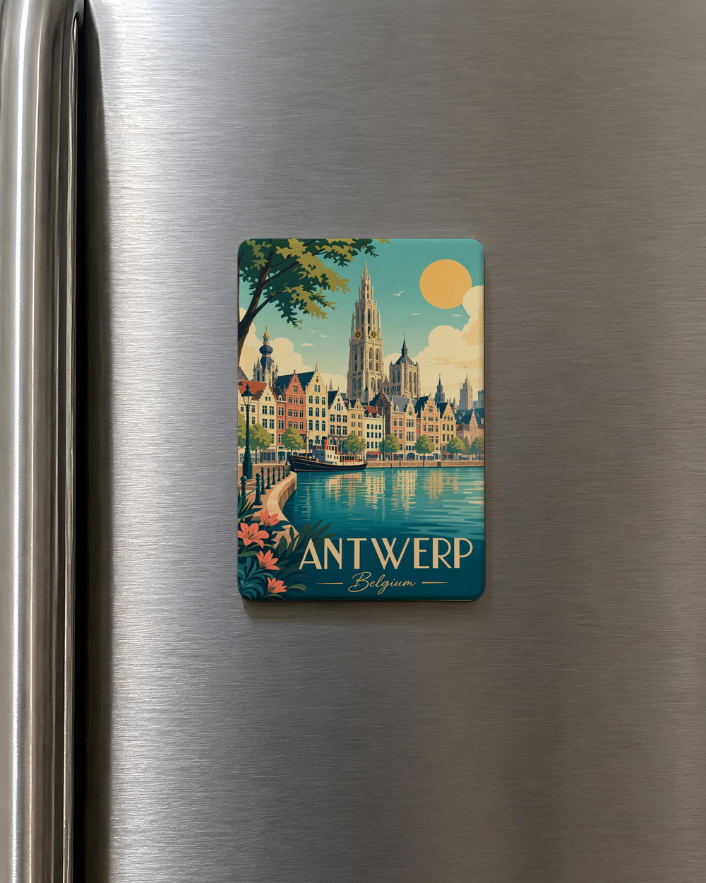 Antwerp Belgium Fridge Magnet, Antwerp Souvenir Magnet, Belgium Travel Gift, Antwerp City Landmark Magnet