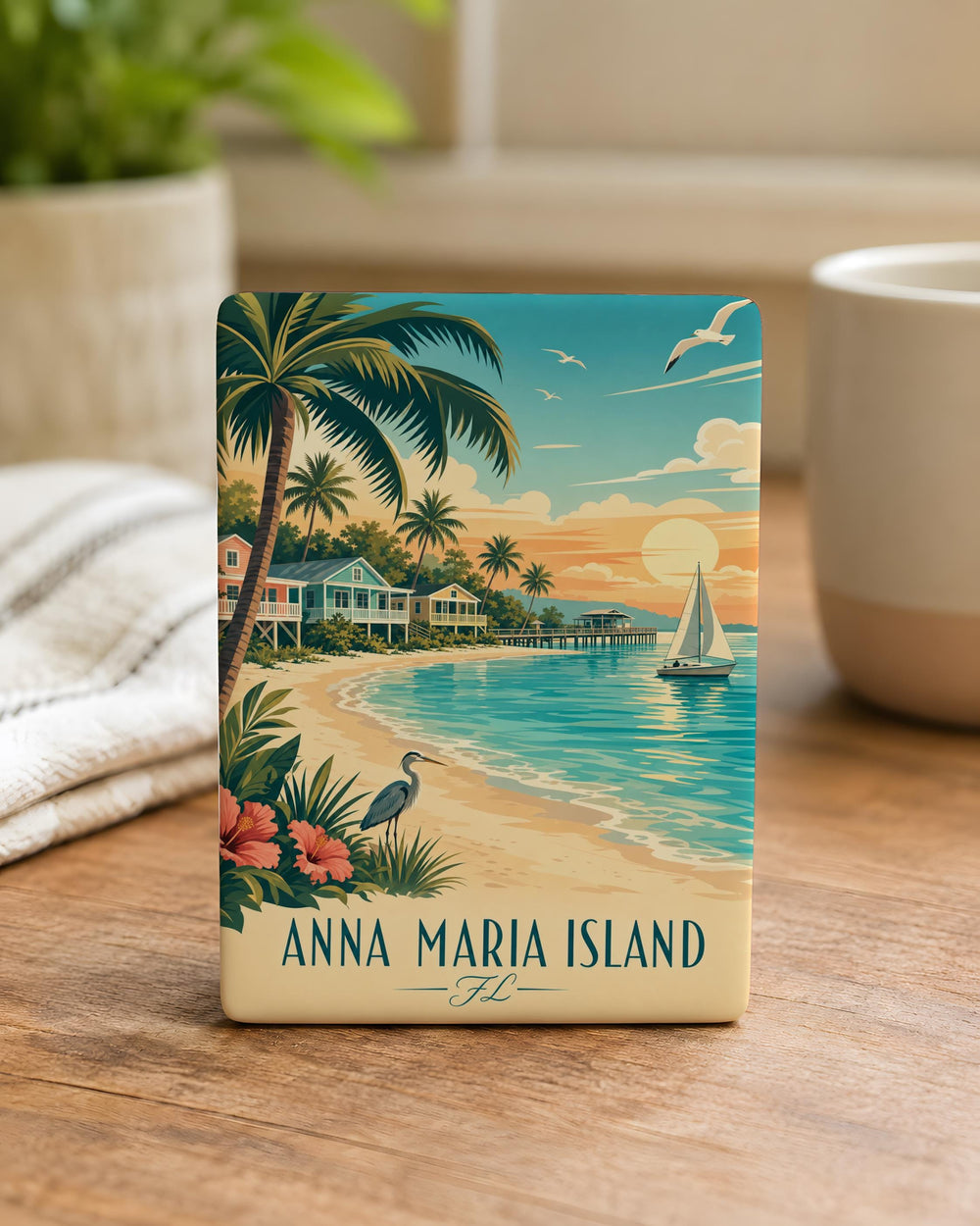 Anna Maria Island Florida Fridge Magnet, Anna Maria Island FL Souvenir Magnet, Beach Vacation Coastal Gift Magnet