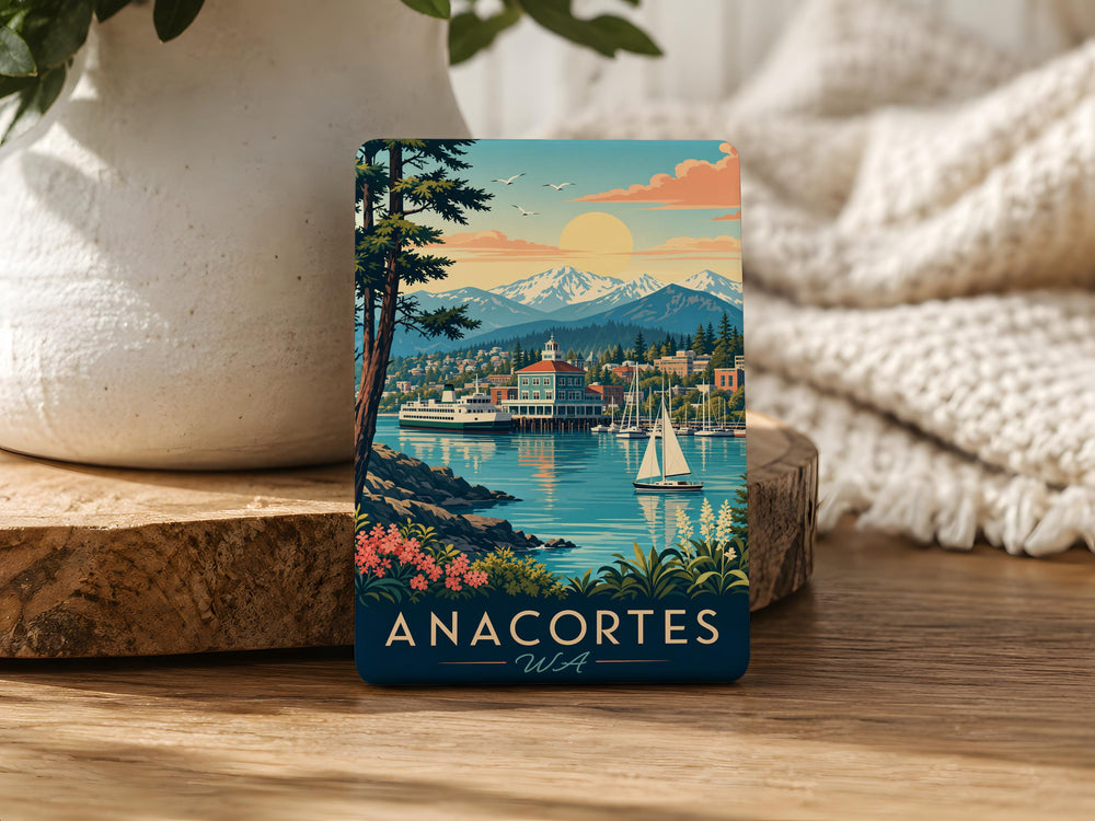 Anacortes WA Fridge Magnet, Anacortes Washington Souvenir Magnet, Skagit County Travel Keepsake, Pacific Northwest Gift