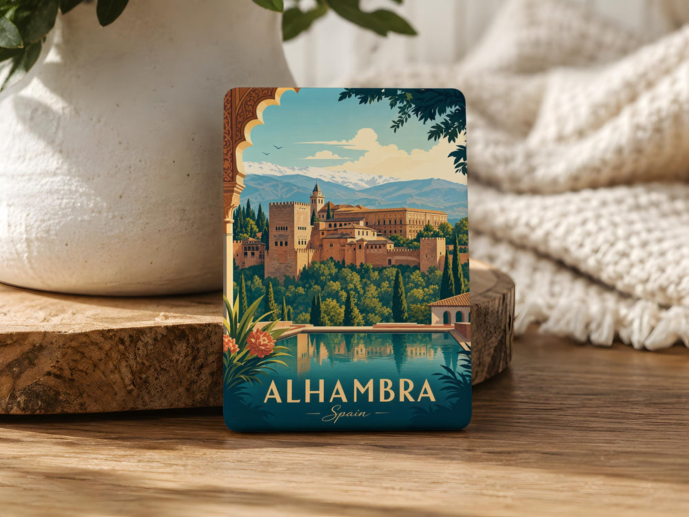 Alhambra Fridge Magnet, Granada Spain Souvenir Magnet, Alhambra Palace Landmark Refrigerator Magnet, Travel Gift
