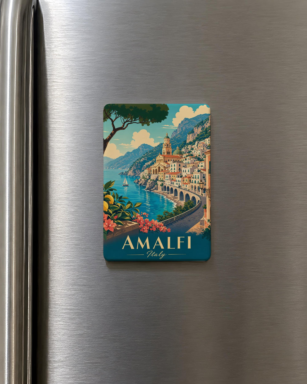 Amalfi Italy Fridge Magnet, Amalfi Coast Souvenir Magnet, Italy Travel Gift, Coastal Town Landmark Magnet, Mediterranean Vacation Keepsake