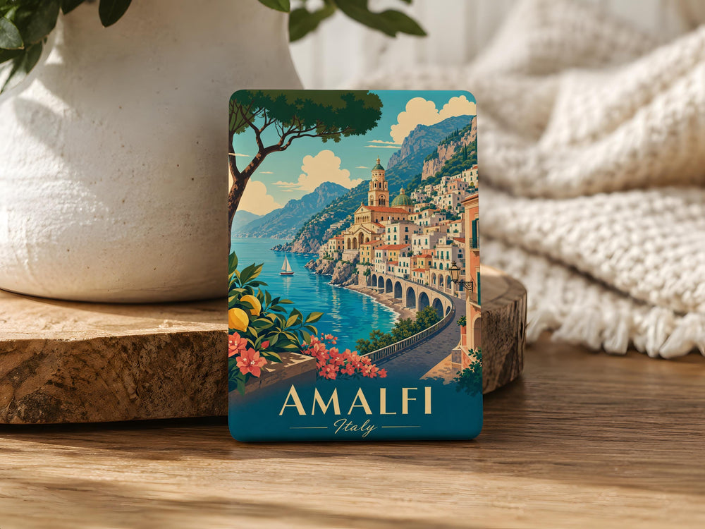 Amalfi Italy Fridge Magnet, Amalfi Coast Souvenir Magnet, Italy Travel Gift, Coastal Town Landmark Magnet, Mediterranean Vacation Keepsake