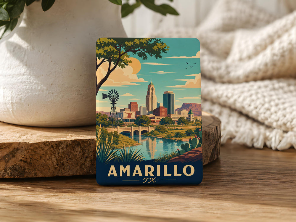 Amarillo Texas Fridge Magnet, Amarillo TX Souvenir Magnet, Texas Travel Gift, Amarillo City Keepsake Magnet