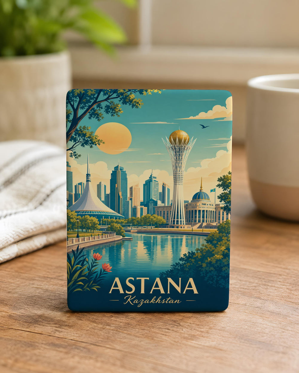 Astana Kazakhstan Fridge Magnet, Astana City Souvenir Magnet, Kazakhstan Travel Gift, Astana Landmark Magnet, Cityscape Magnet