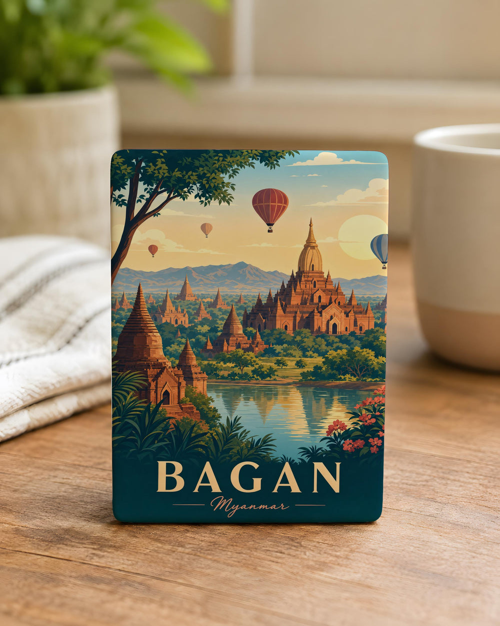 Bagan Myanmar Fridge Magnet, Ancient Temples and Pagodas Souvenir Magnet, Bagan Travel Keepsake Magnet