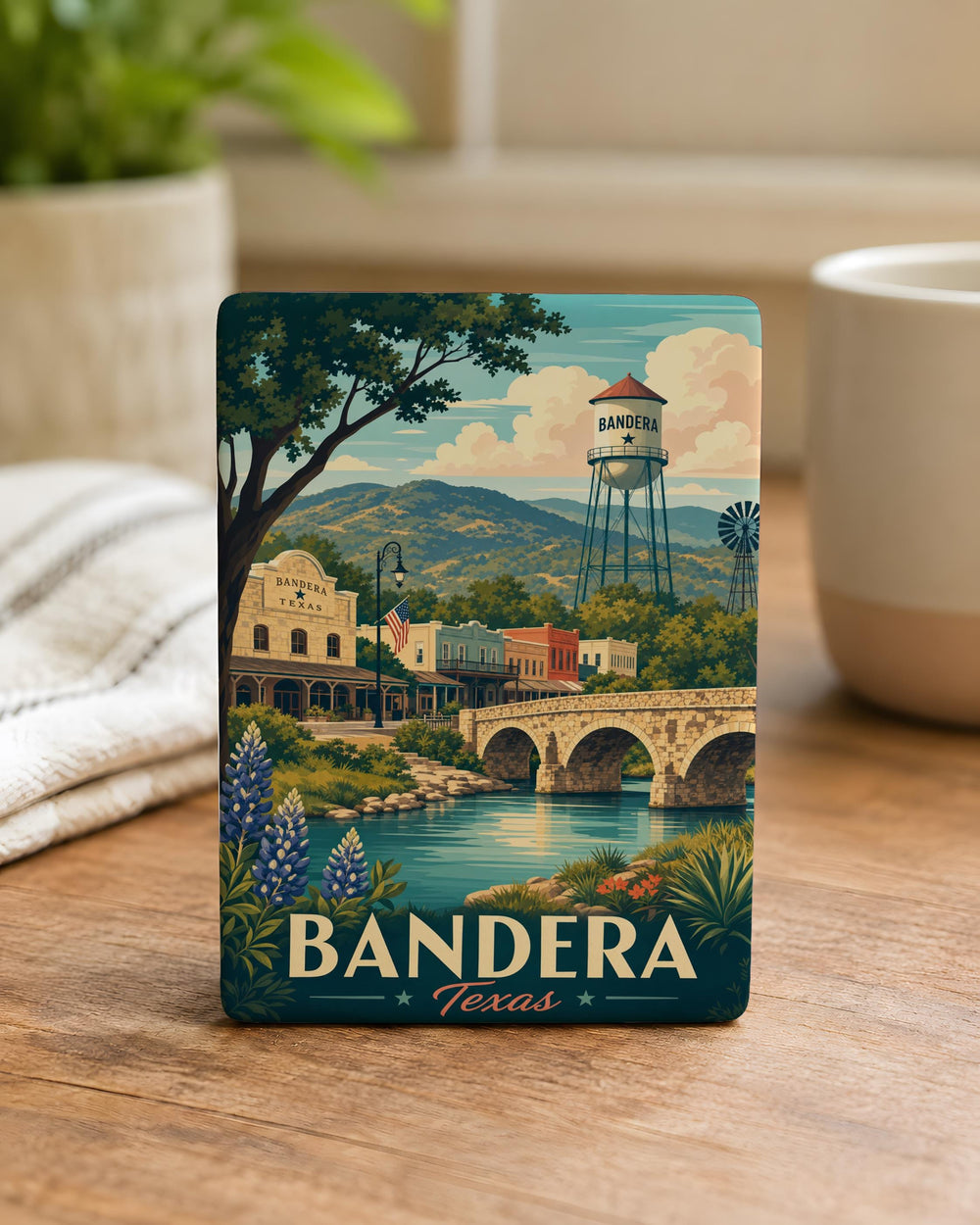Bandera Texas Fridge Magnet, Bandera TX Souvenir Magnet, Texas Hill Country Travel Gift, Western Cowboy Town Keepsake Magnet