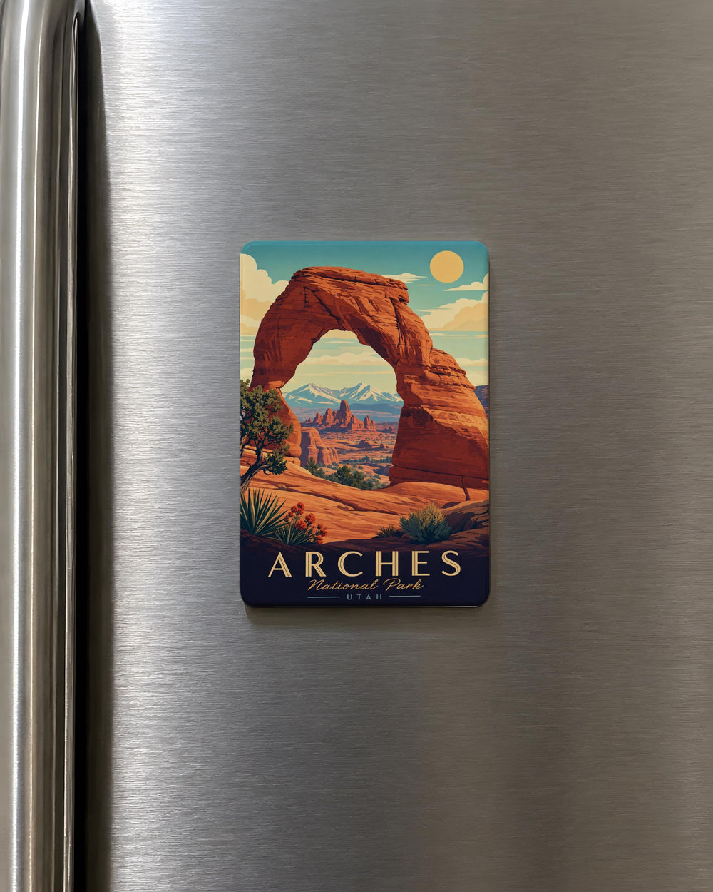 Arches National Park Fridge Magnet, Utah Desert Rock Arches Souvenir Magnet, National Park Travel Keepsake Gift