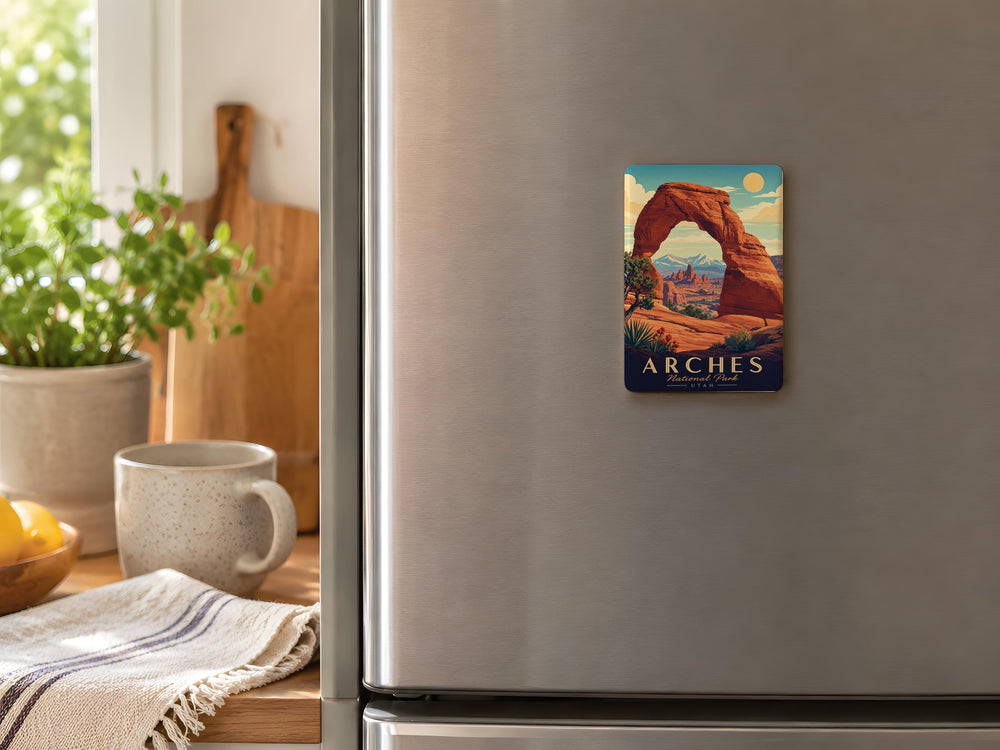 Arches National Park Fridge Magnet, Utah Desert Rock Arches Souvenir Magnet, National Park Travel Keepsake Gift