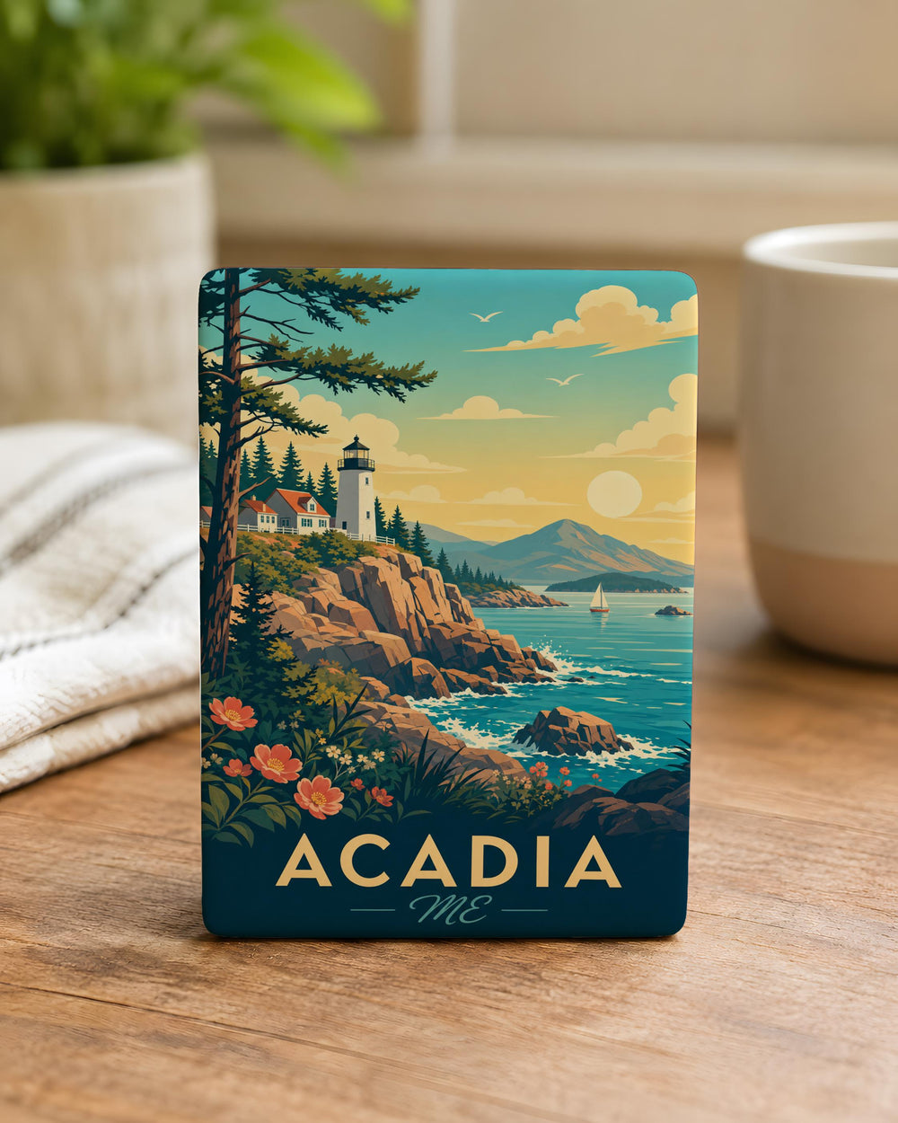 Acadia Maine Fridge Magnet, Acadia National Park Souvenir Magnet, Bar Harbor Maine Travel Keepsake Magnet
