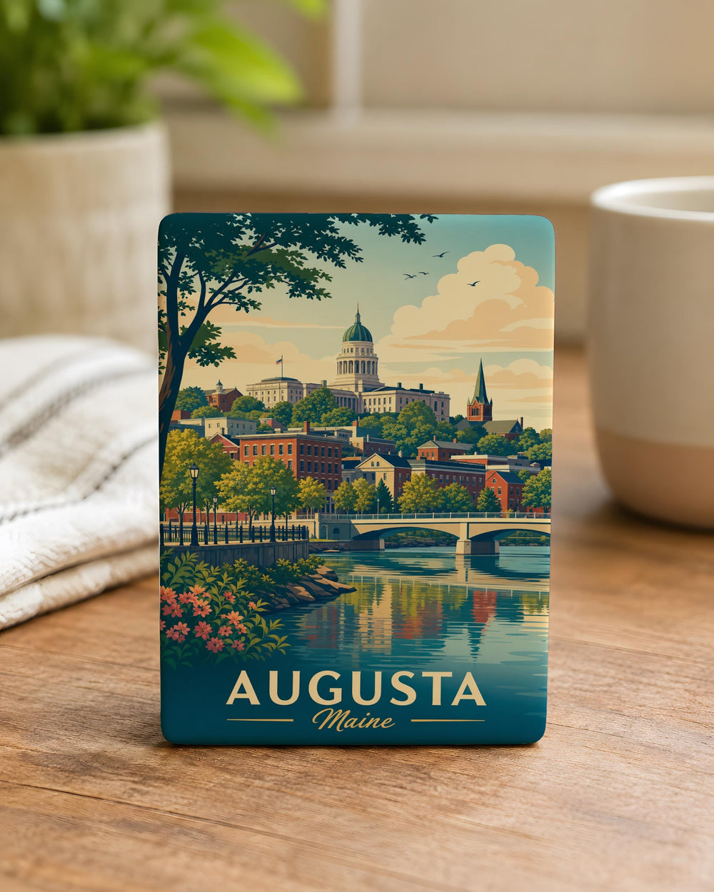 Augusta Maine Fridge Magnet, Augusta ME Souvenir Magnet, Maine Capital Travel Gift, State Pride Kitchen Magnet