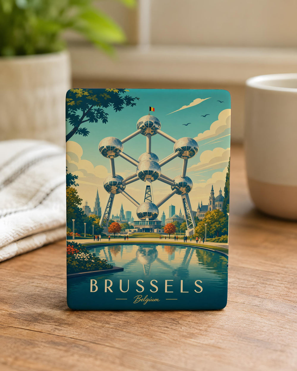 Atomium Fridge Magnet, Brussels Belgium Landmark Souvenir Magnet, Atomium Monument Travel Gift, European Architecture Magnet