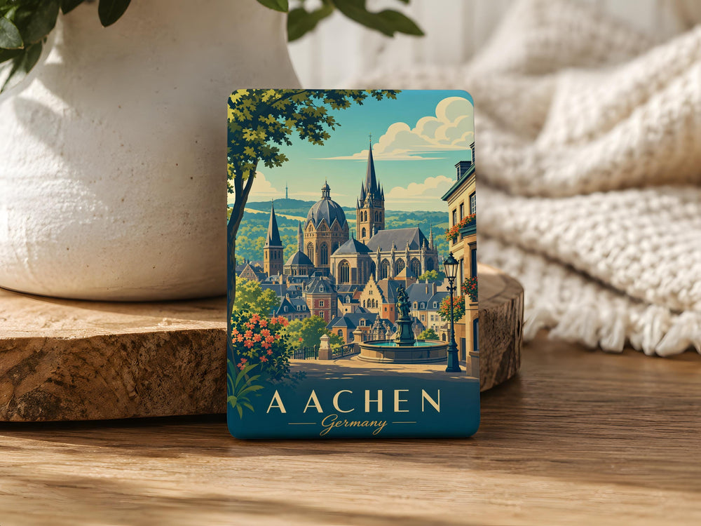 Aachen Germany Fridge Magnet, Aachen Cathedral Landmark Souvenir, German City Travel Keepsake Magnet
