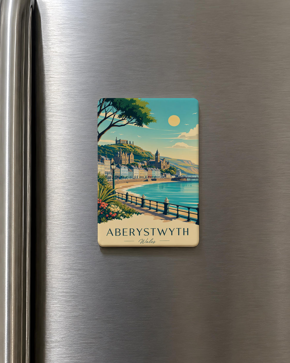Aberystwyth Wales Fridge Magnet, Aberystwyth Seafront Souvenir, Ceredigion Coastal Town Travel Keepsake Magnet