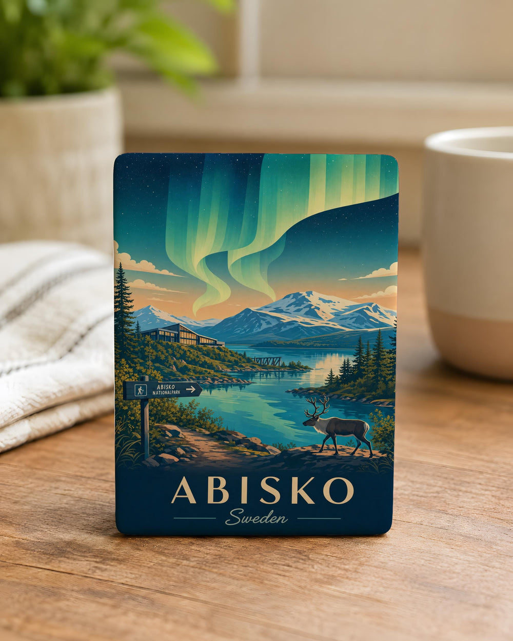 Abisko Sweden Fridge Magnet, Abisko National Park Souvenir, Lapland Travel Keepsake, Swedish Arctic Scenic Magnet