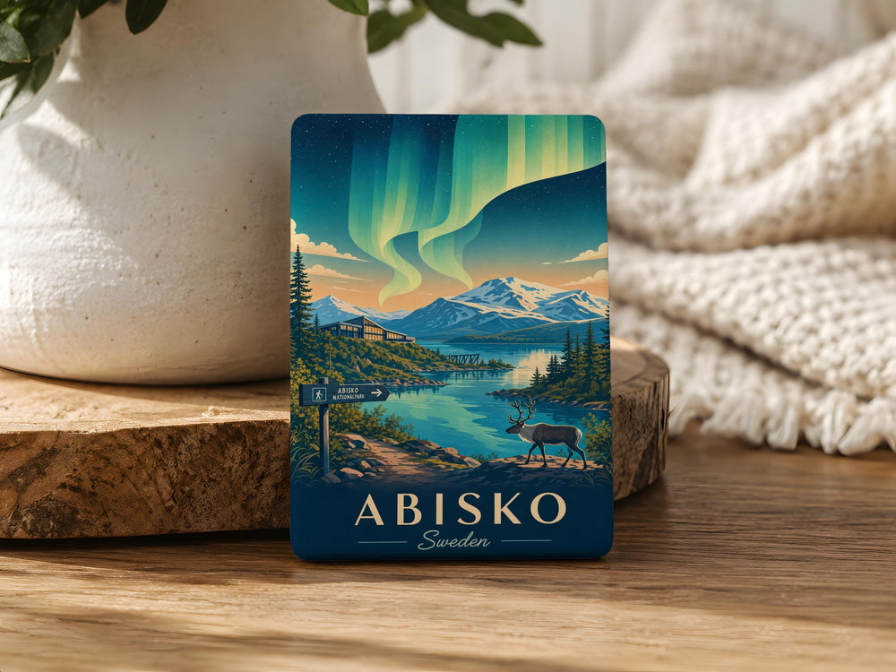 Abisko Sweden Fridge Magnet, Abisko National Park Souvenir, Lapland Travel Keepsake, Swedish Arctic Scenic Magnet