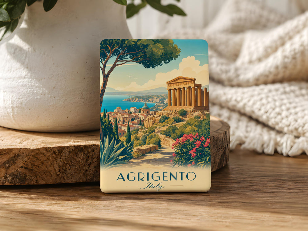 Agrigento Italy Fridge Magnet, Sicily Travel Souvenir, Agrigento Landmark Keepsake, Italian Vacation Gift, Italy Trip Magnet