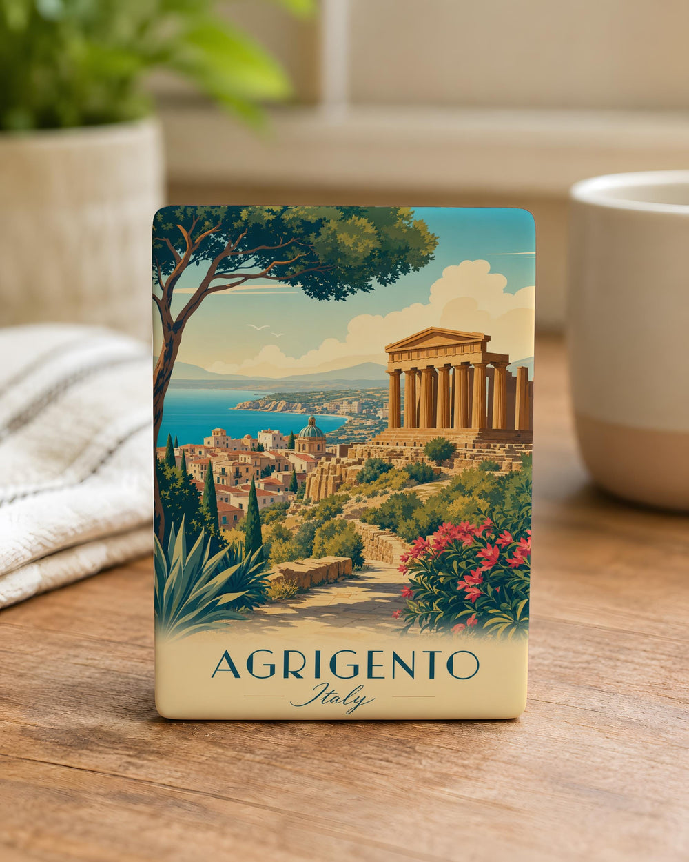 Agrigento Italy Fridge Magnet, Sicily Travel Souvenir, Agrigento Landmark Keepsake, Italian Vacation Gift, Italy Trip Magnet