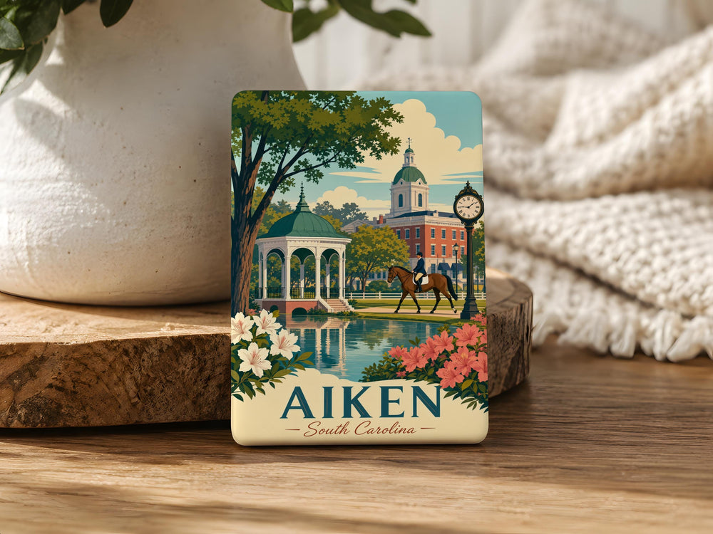 Aiken South Carolina Fridge Magnet, Aiken SC Souvenir Magnet, South Carolina Travel Keepsake Refrigerator Magnet