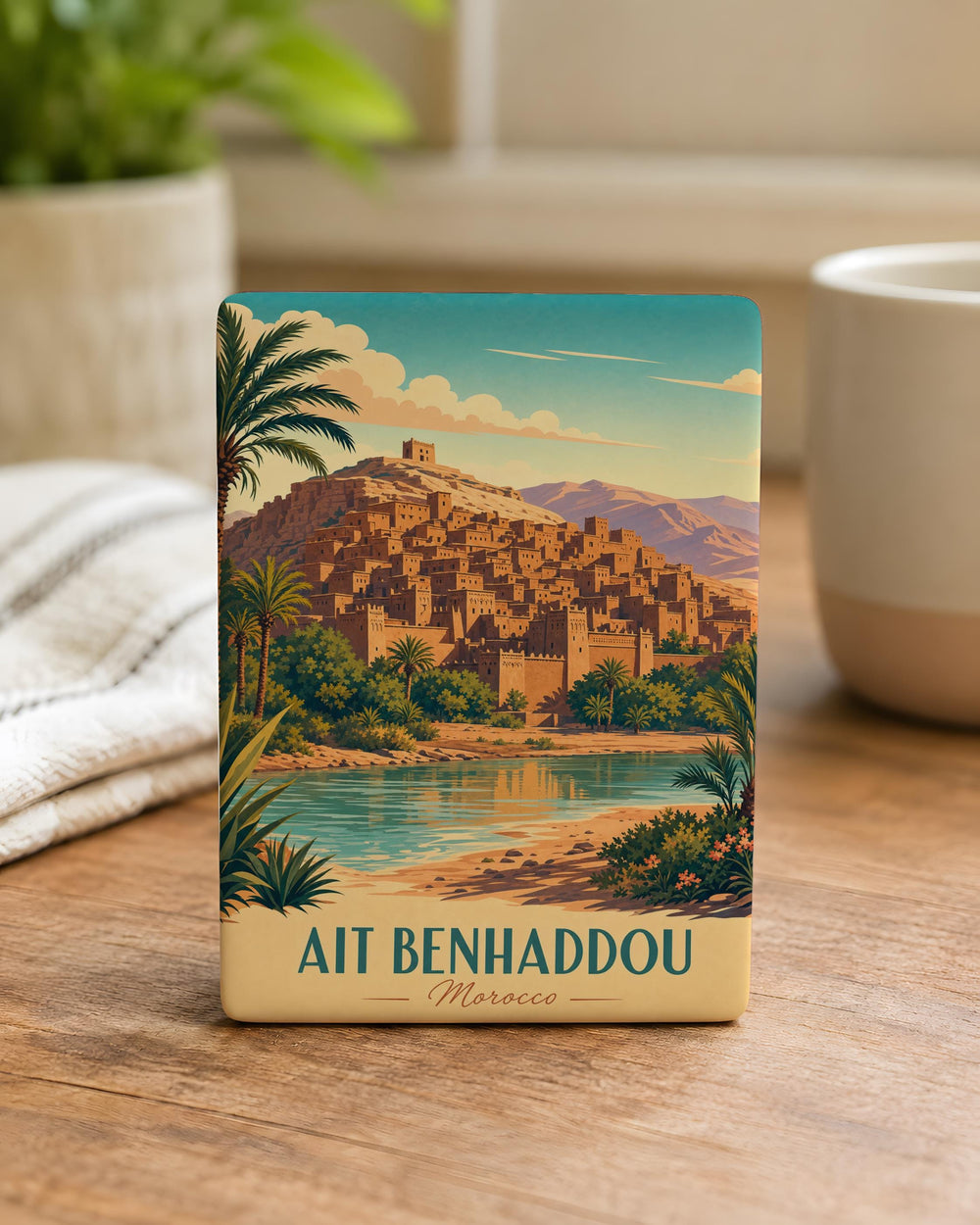 Ait Benhaddou Fridge Magnet, Morocco Kasbah Village Souvenir Magnet, Ait Benhaddou Travel Gift Magnet