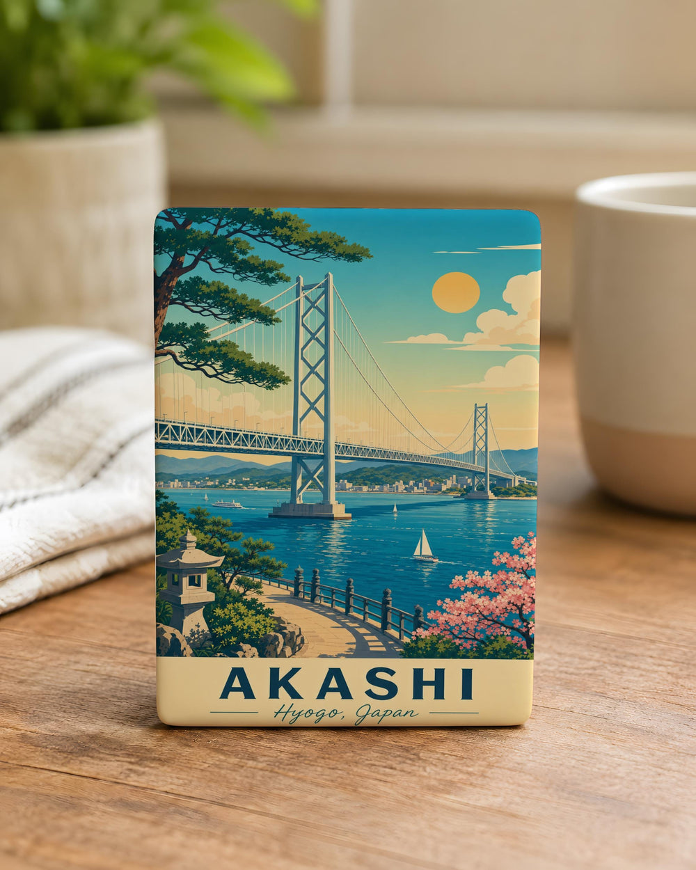 Akashi Kaikyo Bridge Fridge Magnet Japan Landmark Souvenir Kitchen Decor Gift