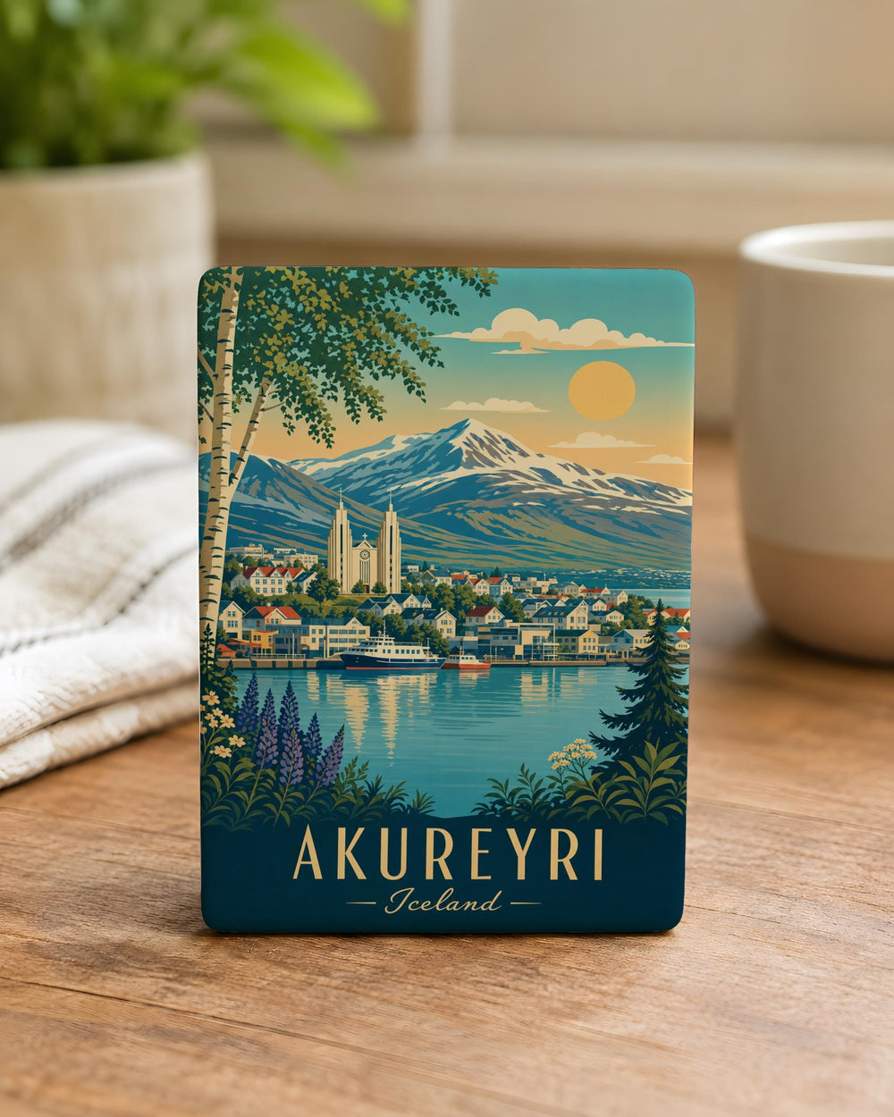 Akureyri Iceland Fridge Magnet, Akureyri Souvenir Magnet, Iceland Travel Keepsake, Akureyri Landmark Magnet, Iceland Gift
