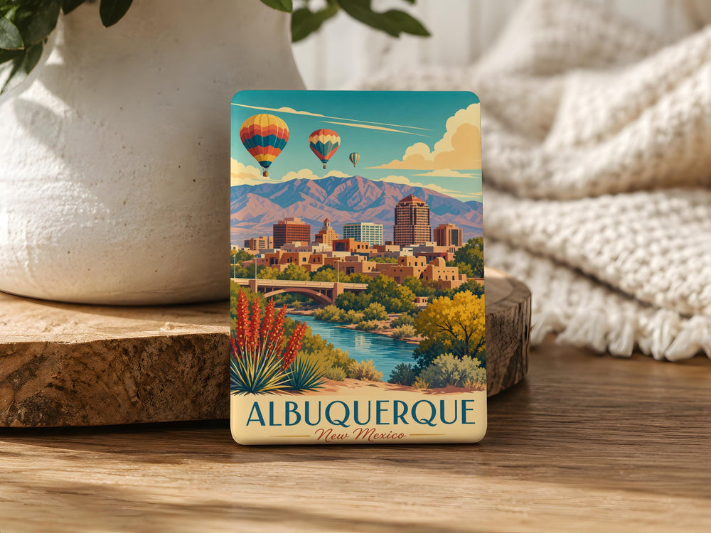 Albuquerque New Mexico Fridge Magnet, Albuquerque Souvenir Magnet, New Mexico Travel Gift, Albuquerque Landmark Magnet