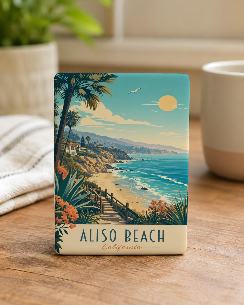 Aliso Beach Fridge Magnet, California Coastal Souvenir, Orange County Beach Keepsake, Laguna Beach Gift