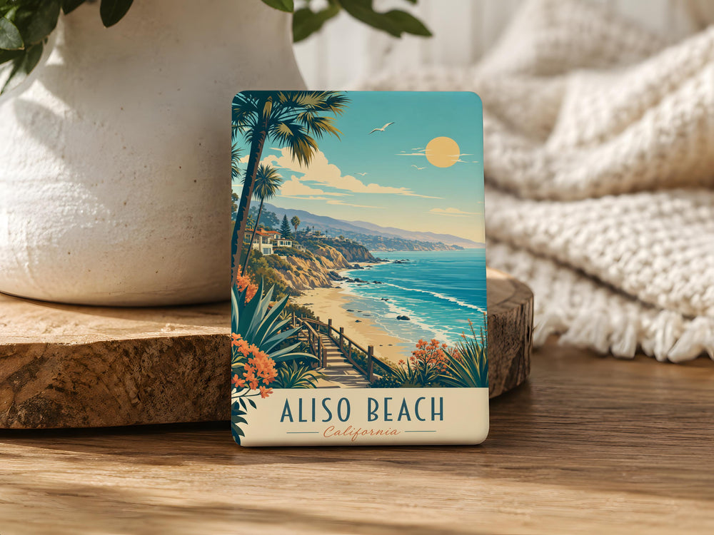 Aliso Beach Fridge Magnet, California Coastal Souvenir, Orange County Beach Keepsake, Laguna Beach Gift