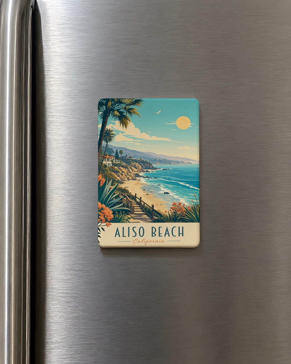 Aliso Beach Fridge Magnet, California Coastal Souvenir, Orange County Beach Keepsake, Laguna Beach Gift