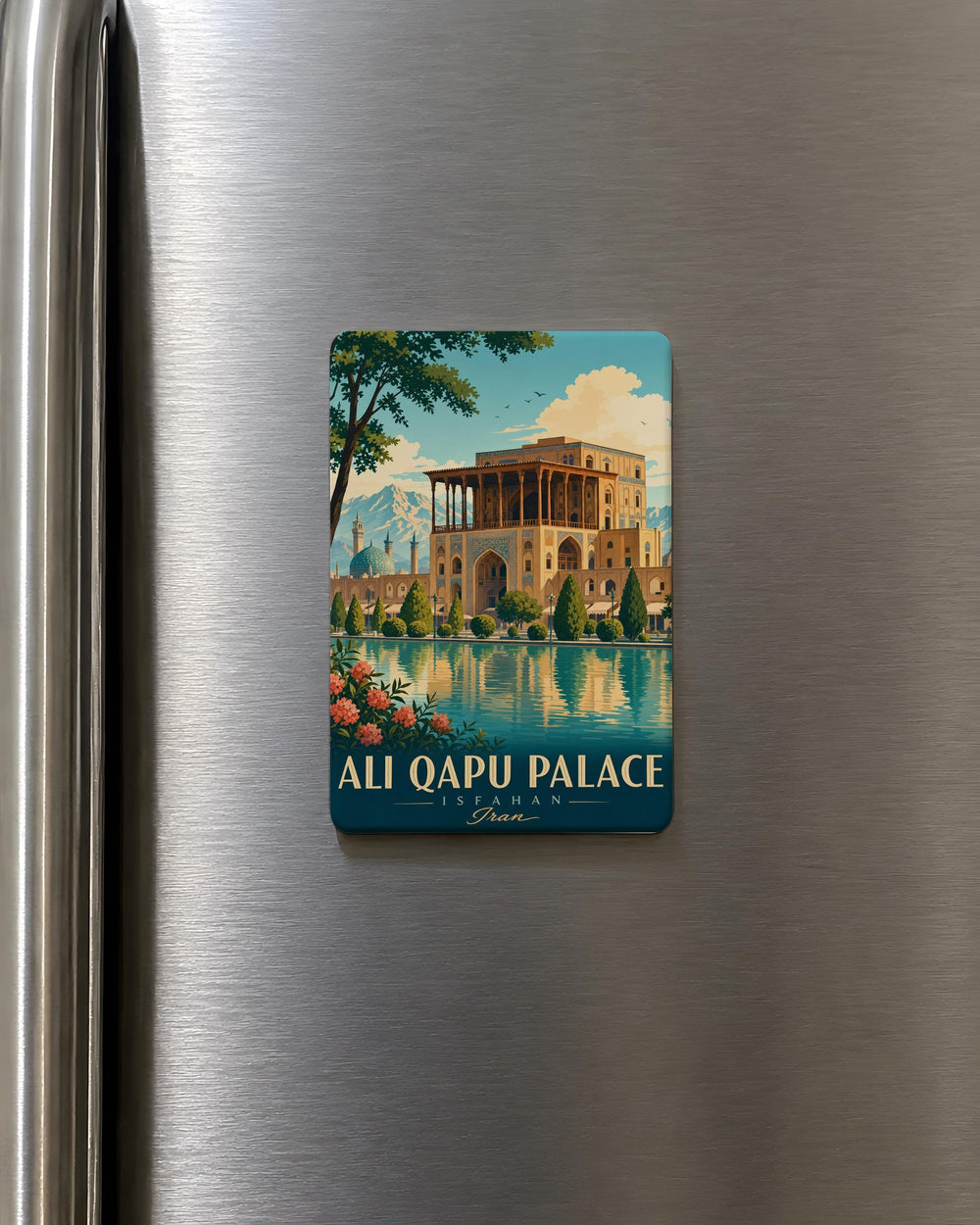 Ali Qapu Palace Fridge Magnet, Isfahan Iran Landmark Souvenir Magnet, Persian Architecture Travel Keepsake Magnet