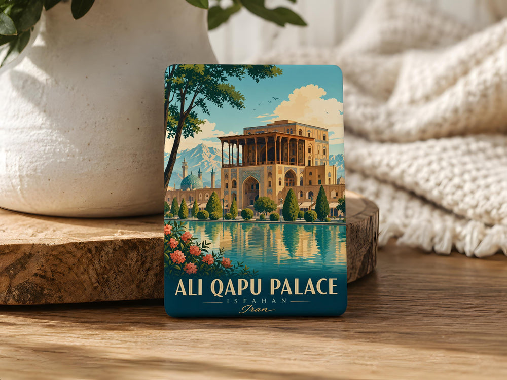 Ali Qapu Palace Fridge Magnet, Isfahan Iran Landmark Souvenir Magnet, Persian Architecture Travel Keepsake Magnet
