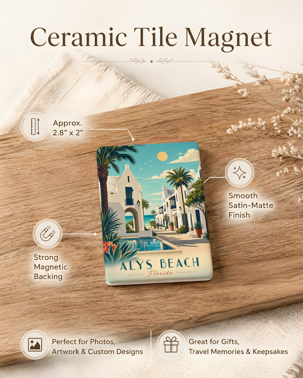 Alys Beach Florida Fridge Magnet, Alys Beach Travel Souvenir Magnet, Florida Coastal Town Keepsake Magnet