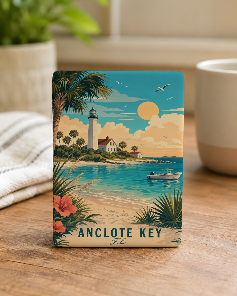 Anclote Key FL Fridge Magnet, Anclote Key Florida Souvenir Magnet, Coastal Island Travel Keepsake, Gulf Coast Gift