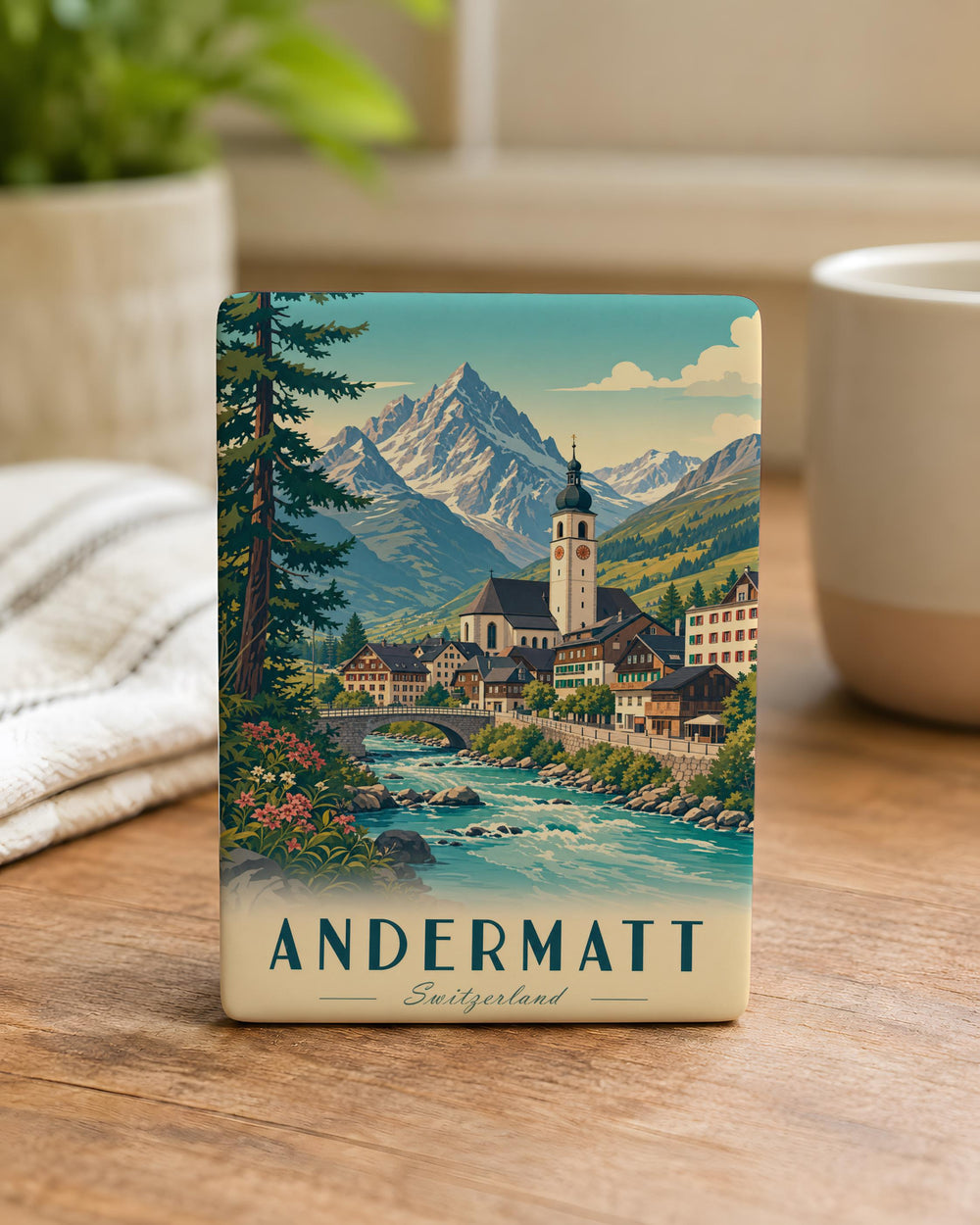 Andermatt Switzerland Fridge Magnet, Swiss Alps Mountain Village Souvenir Magnet, Andermatt Travel Keepsake Gift
