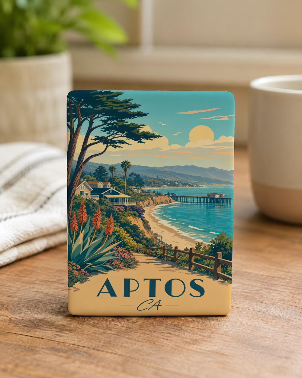 Aptos California Fridge Magnet, Aptos CA Souvenir Magnet, Santa Cruz County Travel Gift, Beach Town Keepsake Magnet