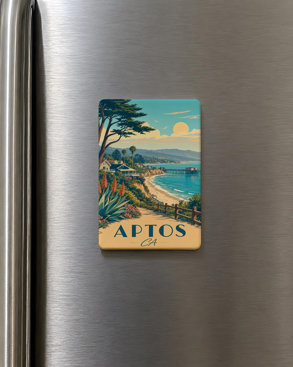 Aptos California Fridge Magnet, Aptos CA Souvenir Magnet, Santa Cruz County Travel Gift, Beach Town Keepsake Magnet