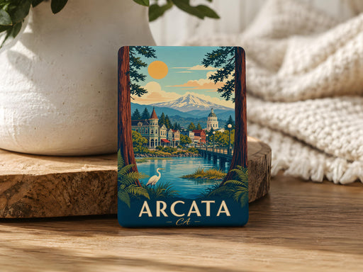 Arcata California Fridge Magnet, Arcata CA Souvenir Magnet, Humboldt County Travel Gift, Northern California Keepsake Magnet