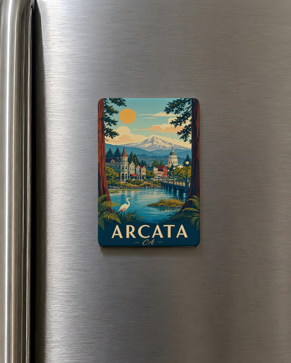 Arcata California Fridge Magnet, Arcata CA Souvenir Magnet, Humboldt County Travel Gift, Northern California Keepsake Magnet