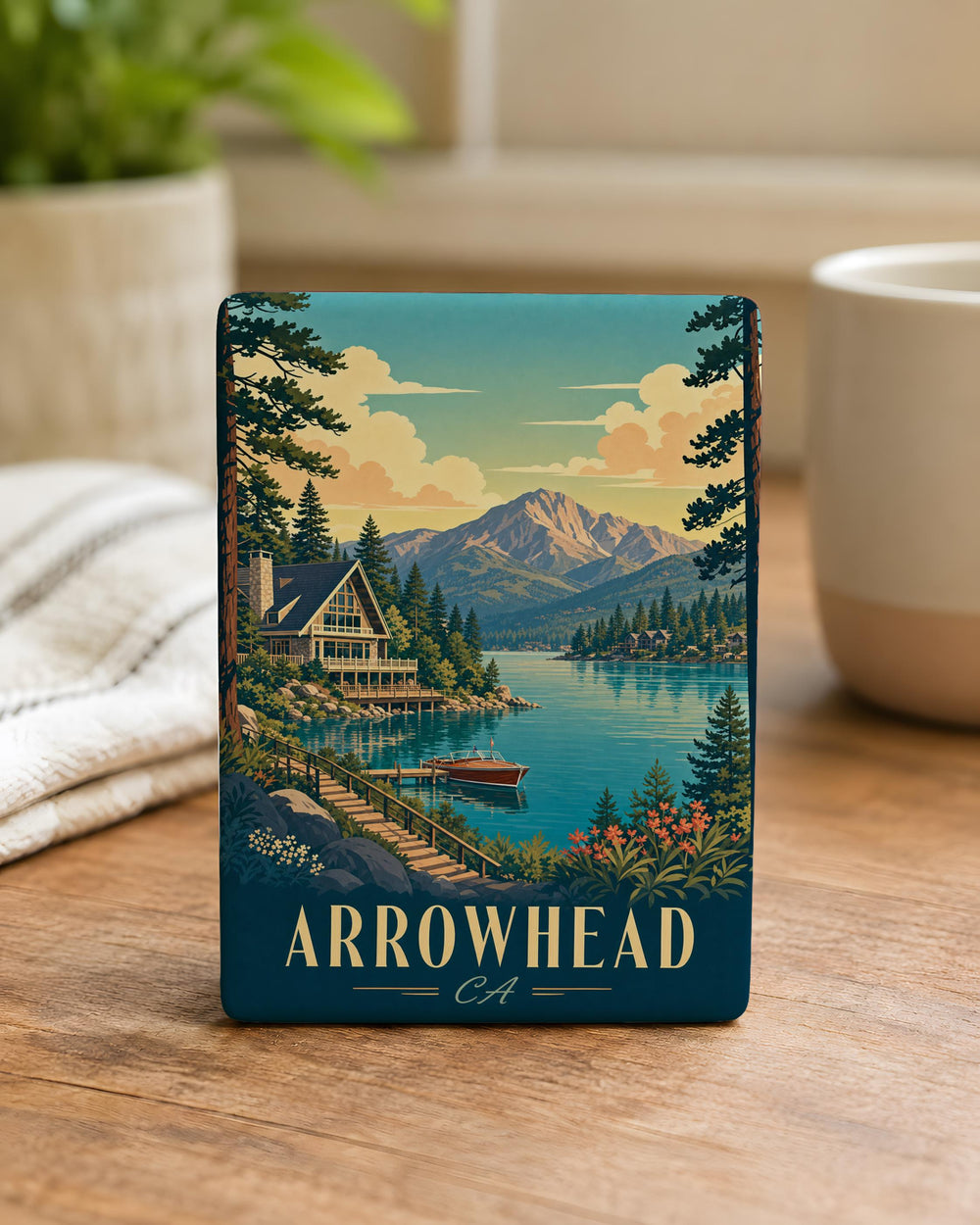 Arrowhead California Fridge Magnet, Arrowhead CA Souvenir Magnet, San Bernardino Mountains Travel Keepsake Magnet