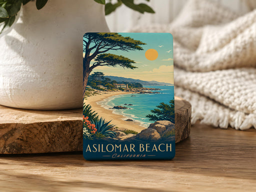 Asilomar Beach Fridge Magnet, Pacific Grove California Coastal Landmark Souvenir, Monterey Bay Ocean Beach Gift