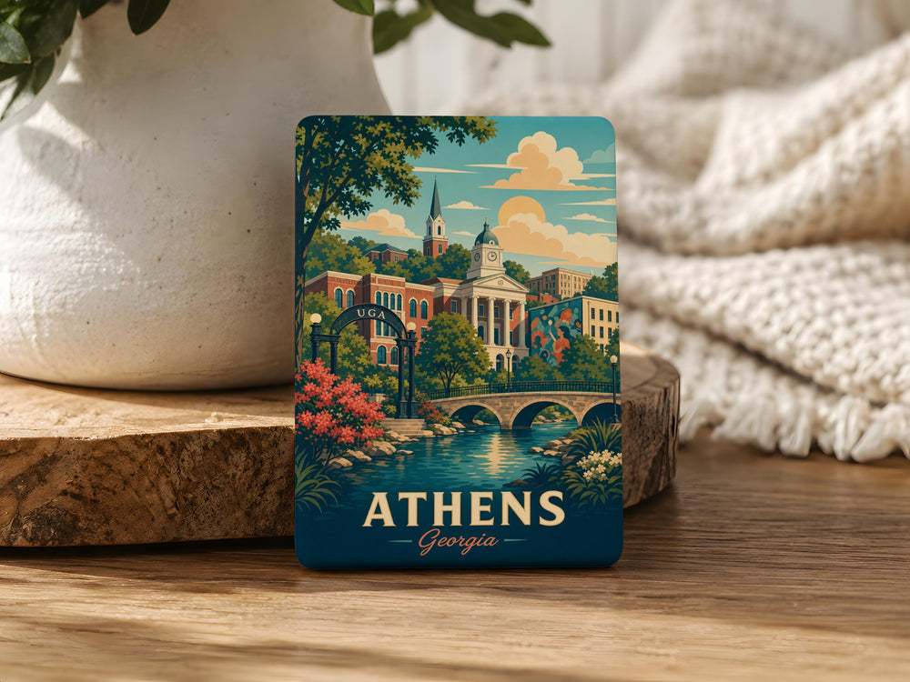 Athens Georgia Fridge Magnet, Athens GA Souvenir Magnet, University of Georgia Bulldogs Gift, Athens Landmark Travel Keepsake Magnet