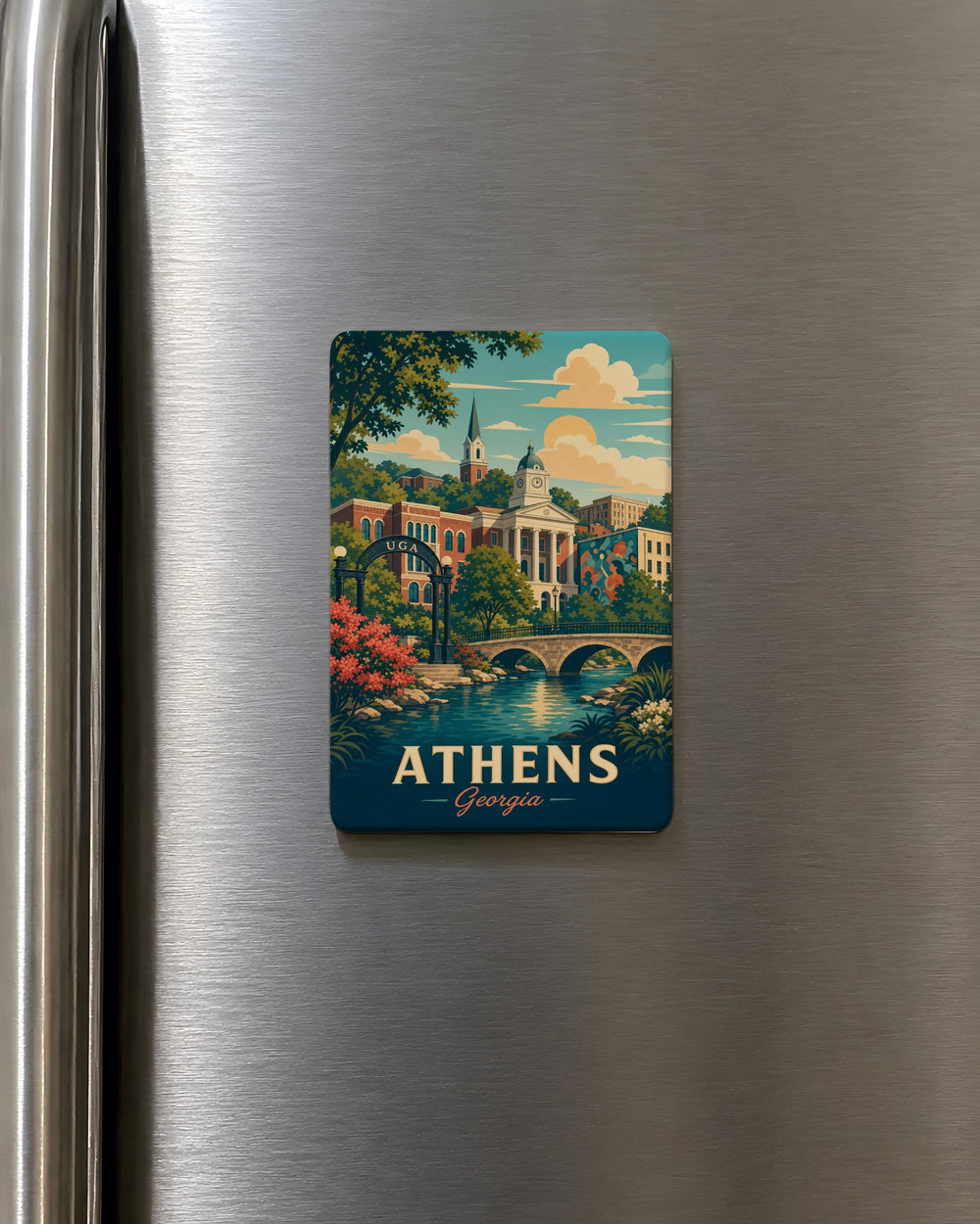 Athens Georgia Fridge Magnet, Athens GA Souvenir Magnet, University of Georgia Bulldogs Gift, Athens Landmark Travel Keepsake Magnet