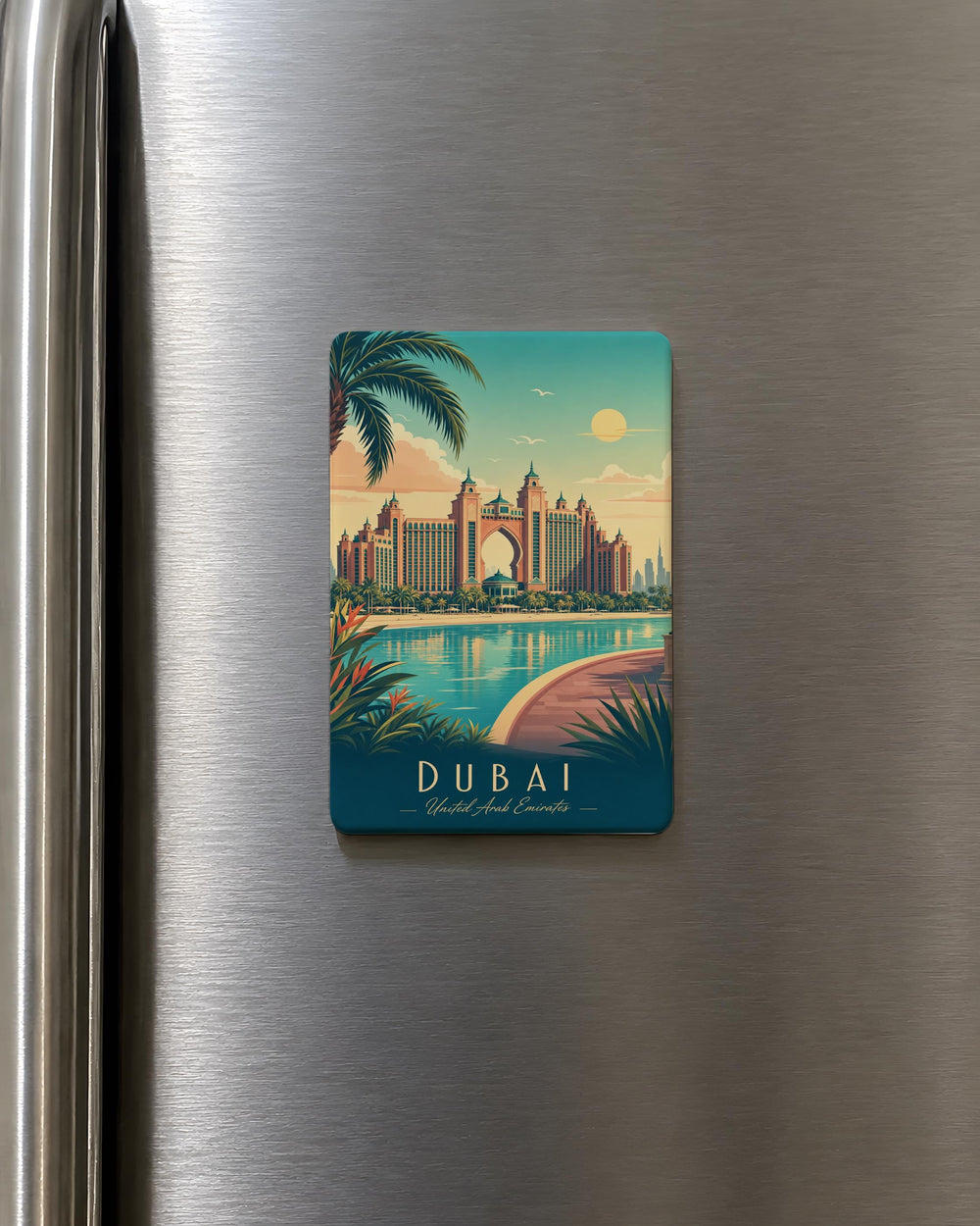 Atlantis Palm Fridge Magnet, Atlantis Island Palm Tree Souvenir Magnet, Ocean Paradise Travel Gift Magnet